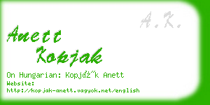 anett kopjak business card